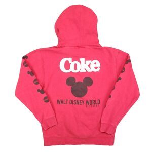 Walt Disney World Resort Coke Coca Cola Hoodie Mens Small Red Sleeve Graphic
